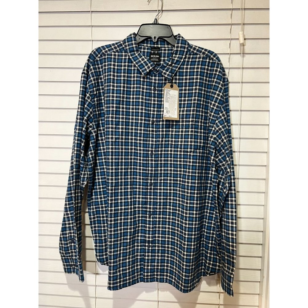 Prana Los‎ Feliz Long Sleeve Button Up Flannel Shirt - NWT - XXL